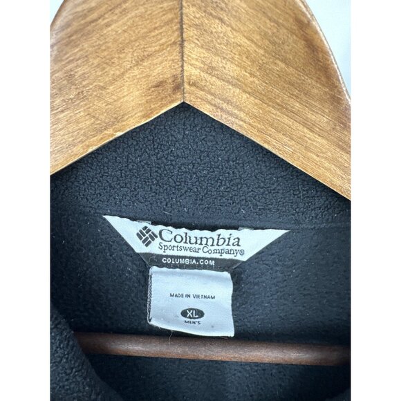 Columbia Black Full-Zip Fleece Jacket Warm Outerwear Men's Size XL - Picture 4 of 9